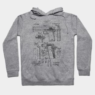 1911 Pistol Takedown Patent (black) Hoodie